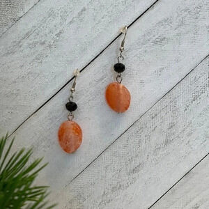 Orange Drop  Earrings